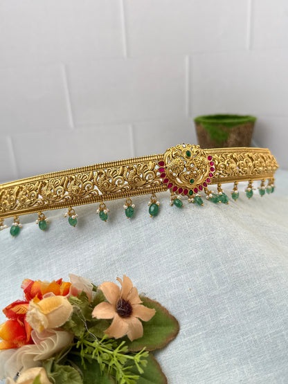 vaddanam, layered kamarbandh, wedding kamarbandh, bridal vaddanam