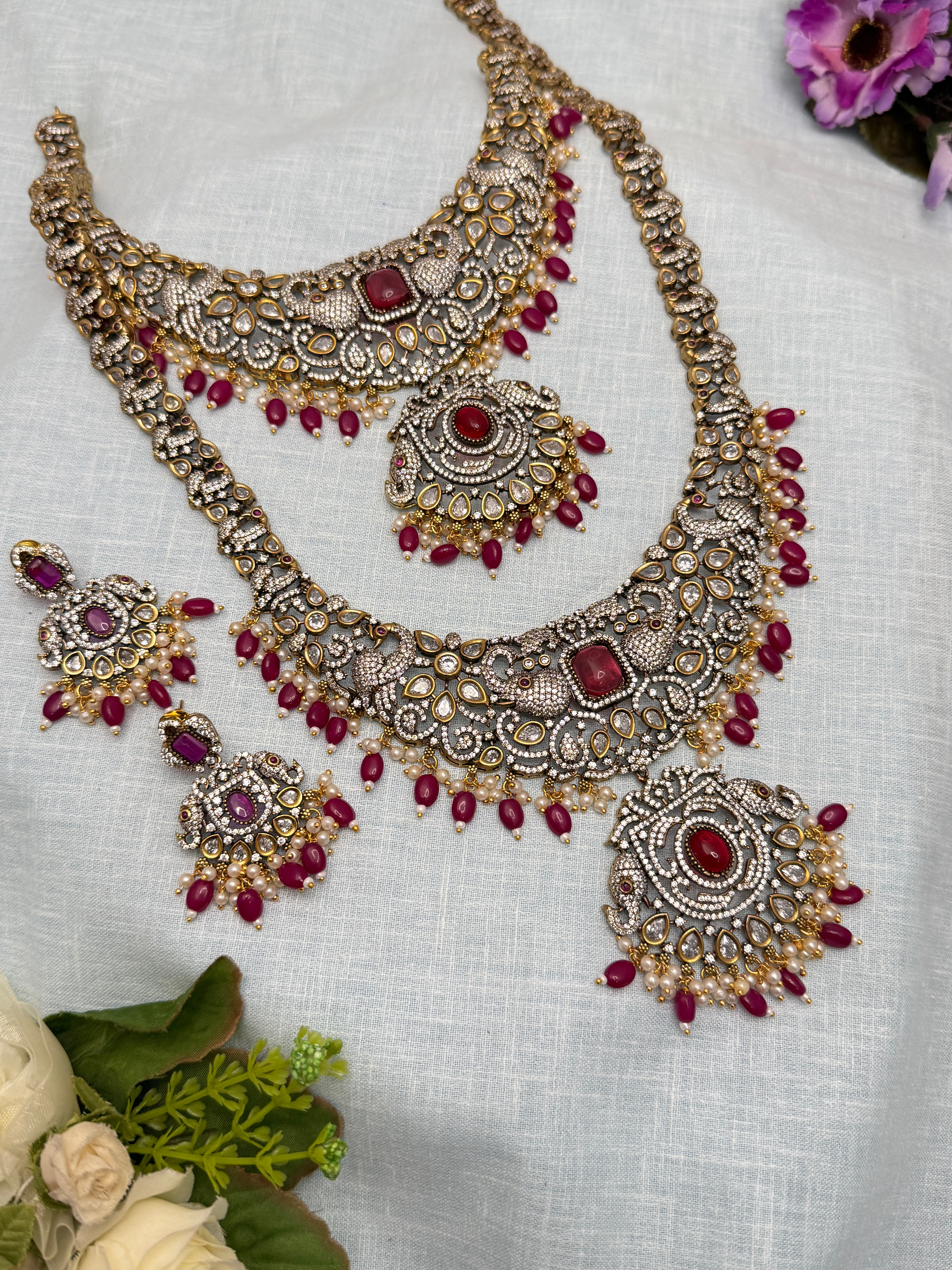 Luxurious Victorian Bridal Necklace Set 197