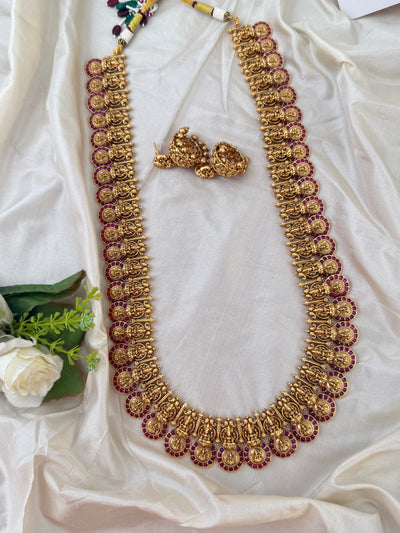 Antique Grand Lakshmi Kasu Long Necklace Set | N0588