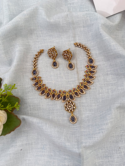 Gold Peacock Necklace Short Set | N0606