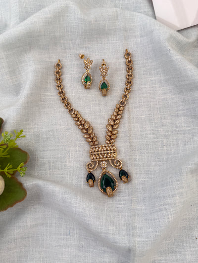 Zircon Stone Necklace Elegant Short Set| N0599
