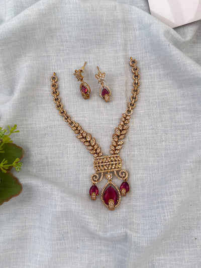 Zircon Stone Necklace Elegant Short Set| N0600