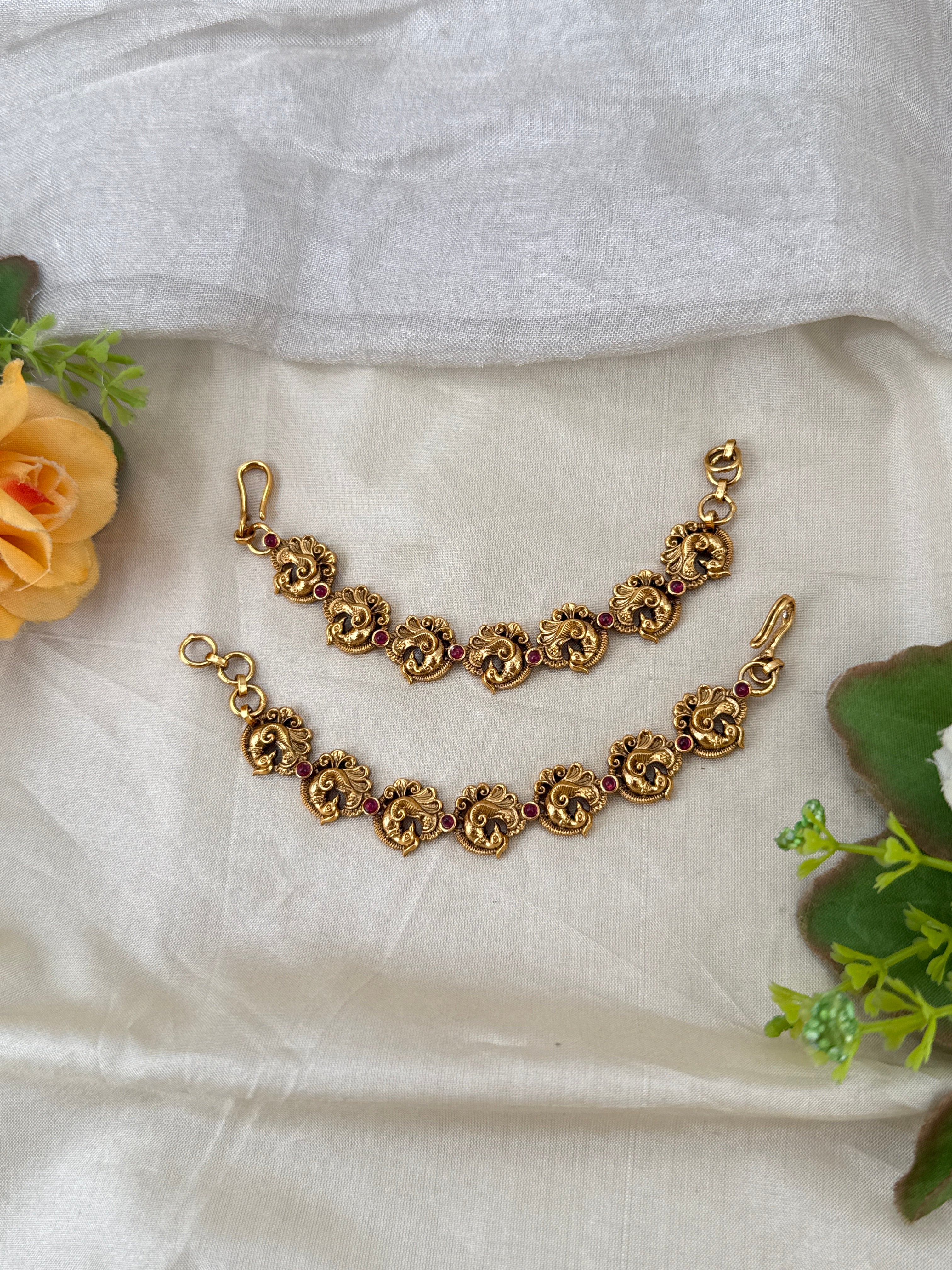 bridal ear chain, maatal ear chain, wedding ear chain, ear chain for jhumka