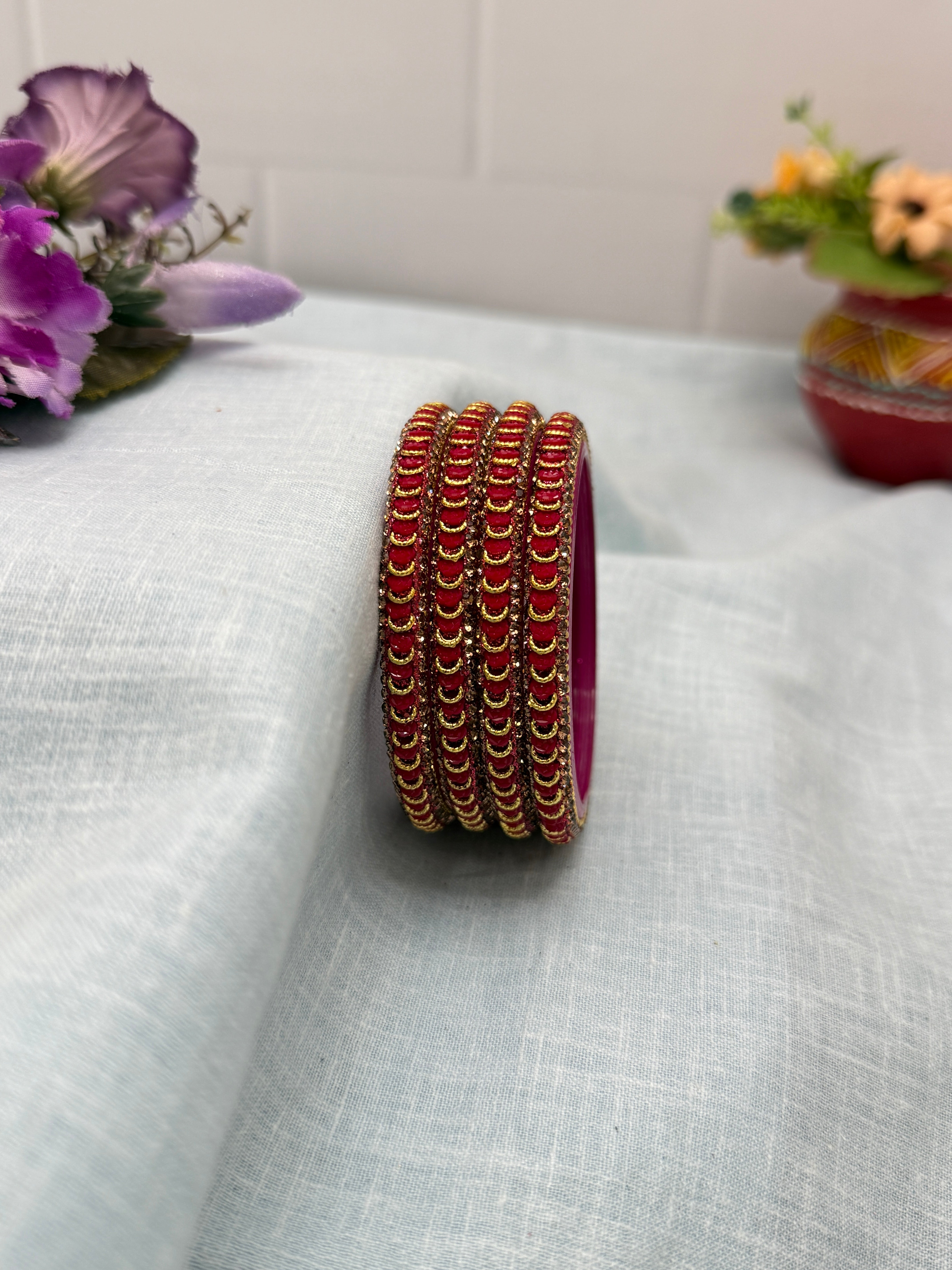 Sparkle Design Kada Glass Bangles Set of 4 - 076 Choose Your own Colors