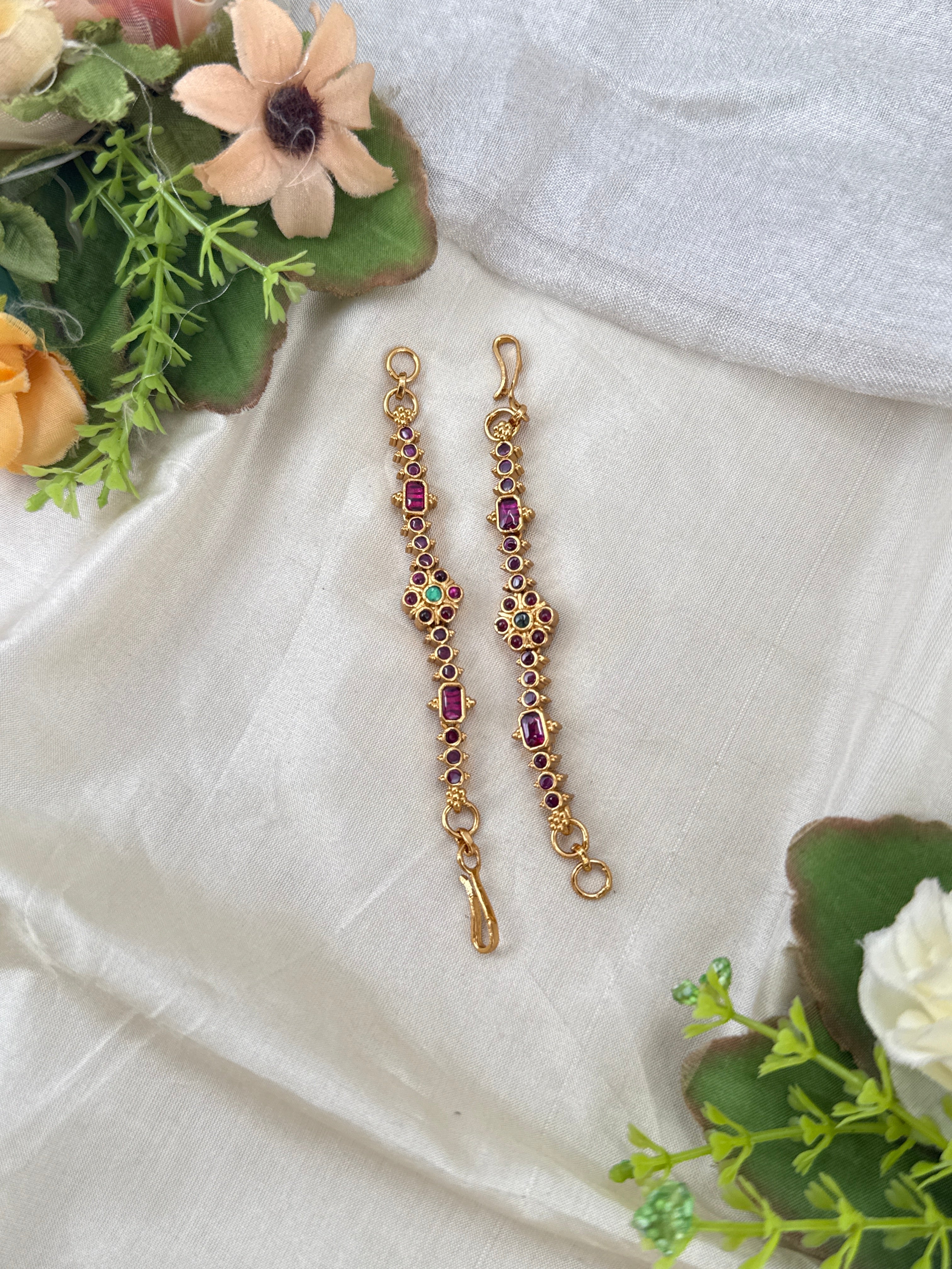 bridal ear chain, maatal ear chain, wedding ear chain, ear chain for jhumka