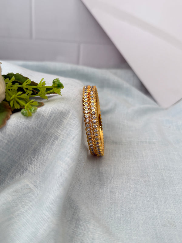 Sampoorna Gold Like Stone Bangles | Set of 2| B0272 - 7 Color Options