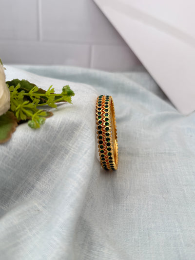 Sampoorna Gold Like Stone Bangles | Set of 2| B0272 - 7 Color Options