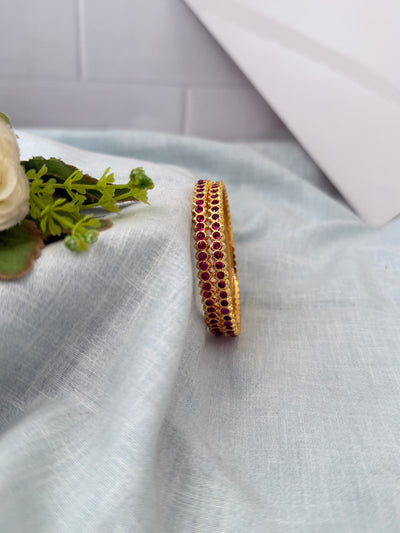 Sampoorna Gold Like Stone Bangles | Set of 2| B0272 - 7 Color Options