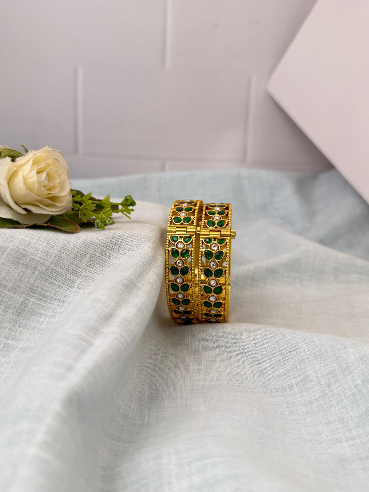 Antique temple style bridal bangles for women by Mahila