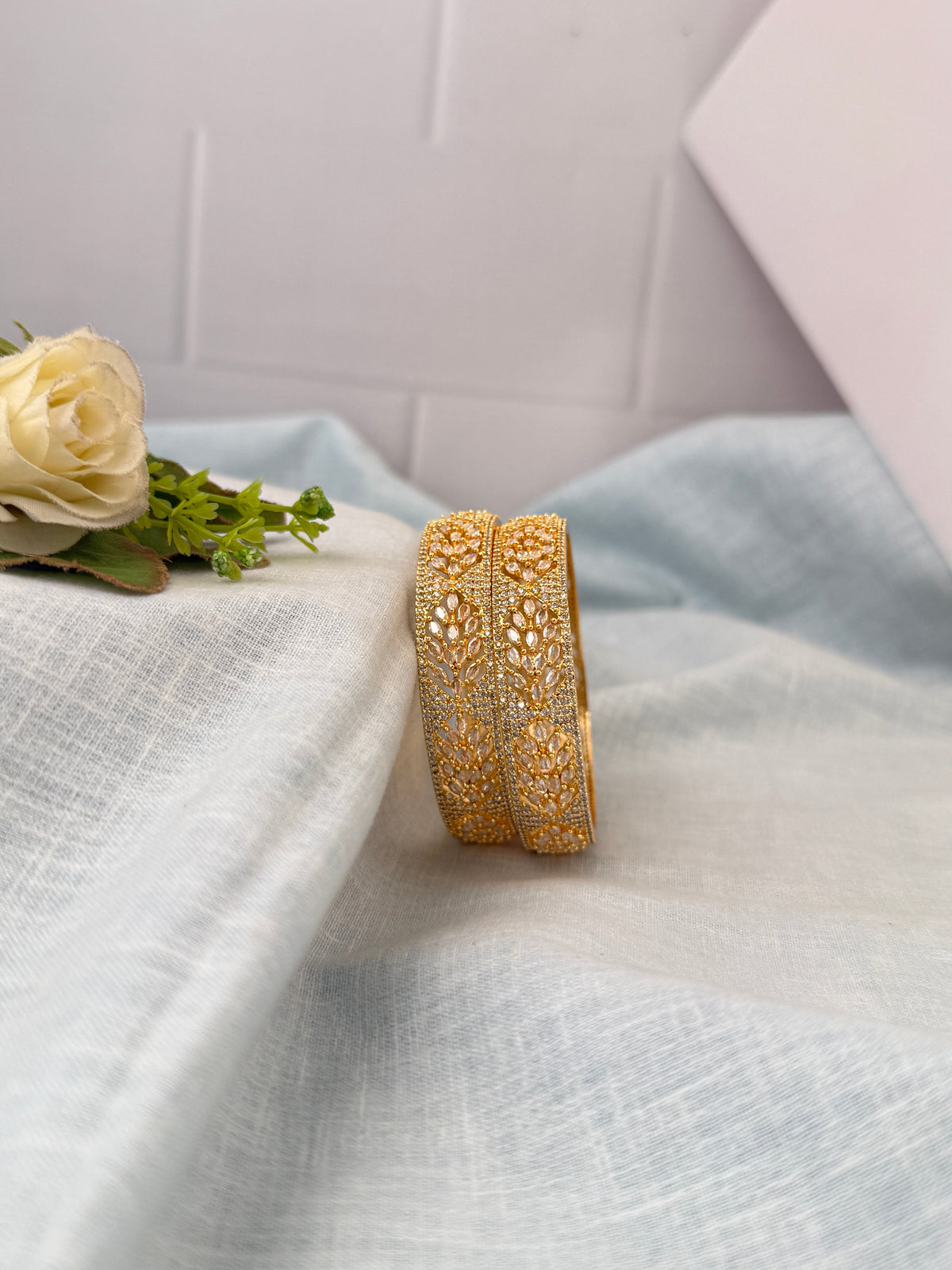 Designer stone bangles with premium sparkling stones