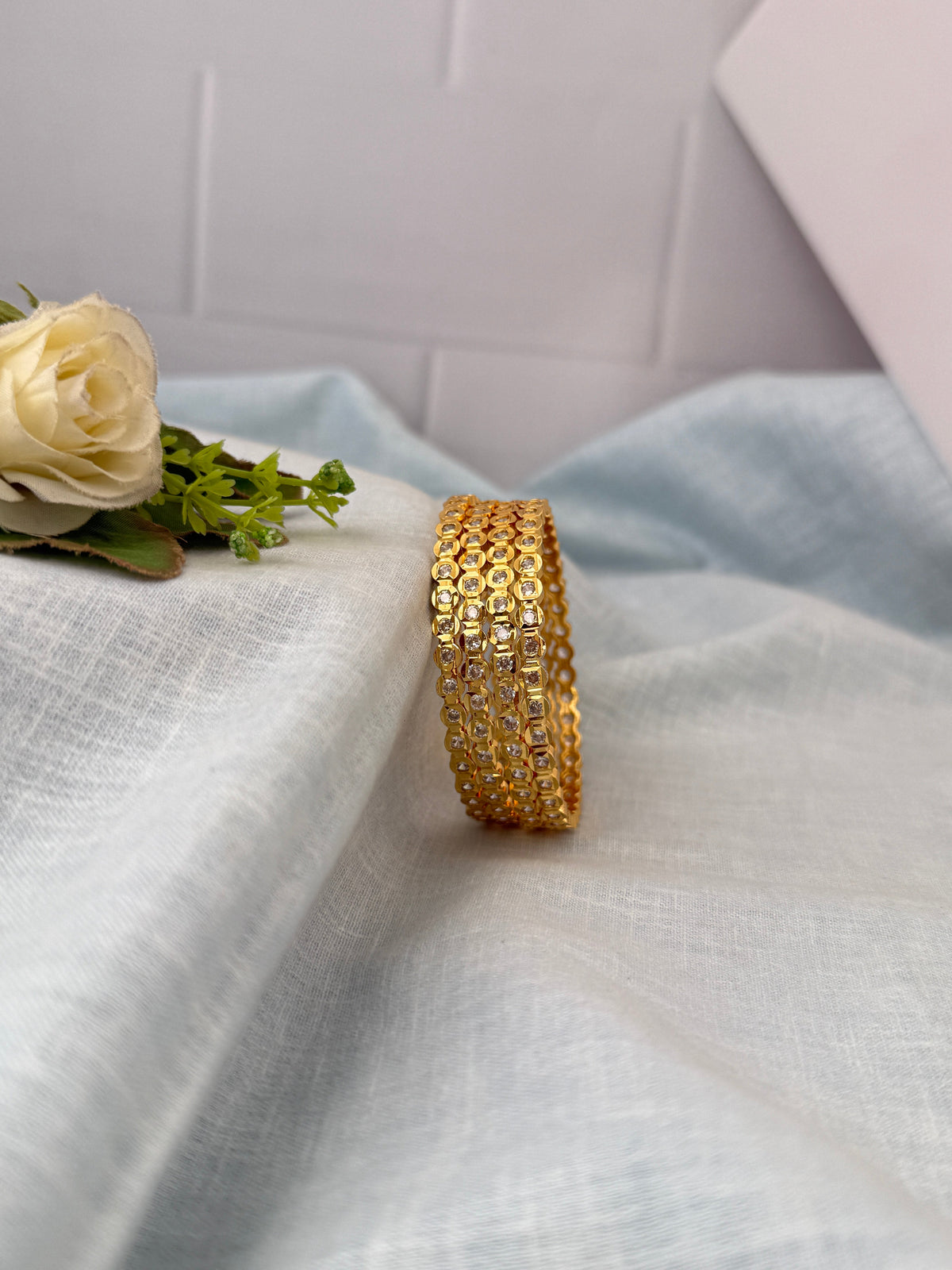 Designer stone bangles with premium sparkling stones