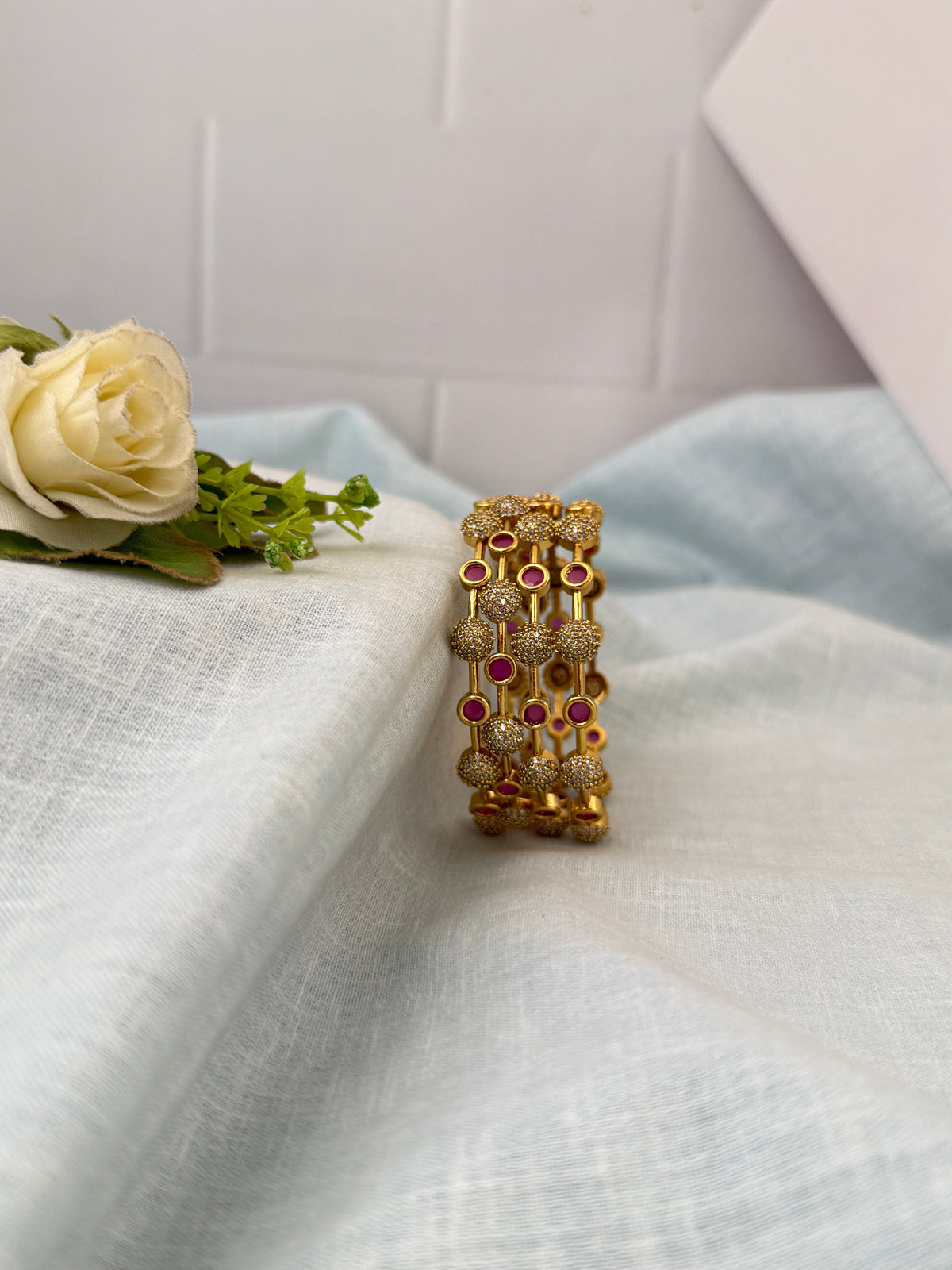 Designer stone bangles with premium sparkling stones