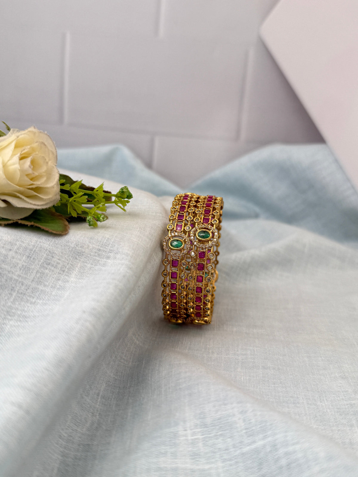 Antique temple style bridal bangles for women by Mahila