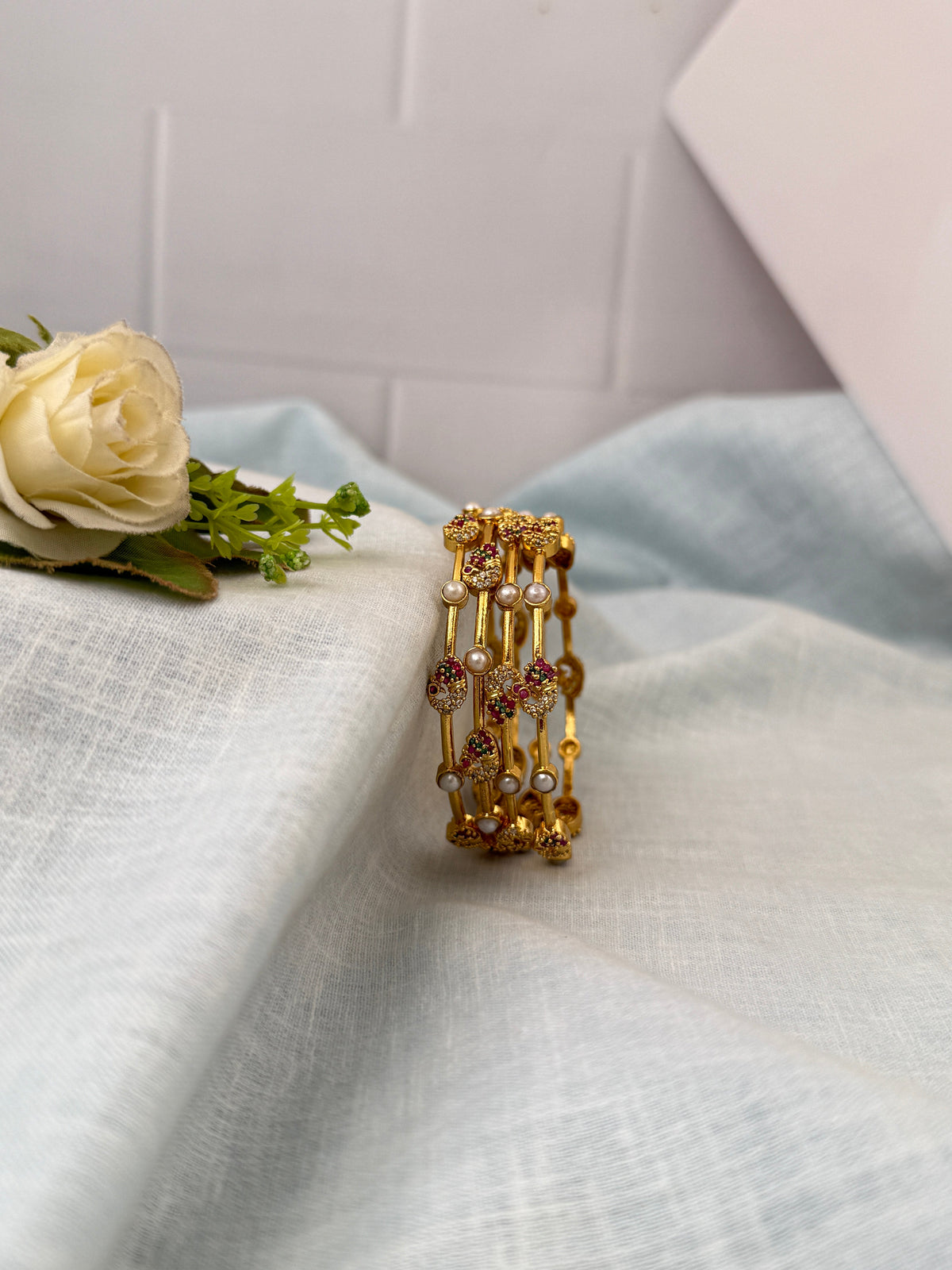 Antique temple style bridal bangles for women by Mahila