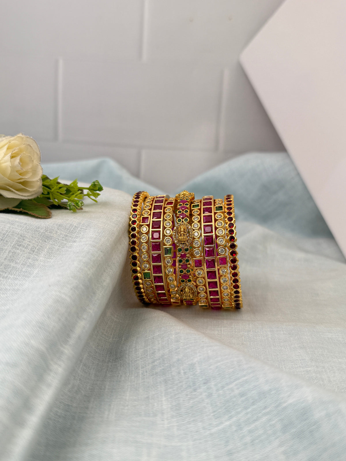 Antique temple style bridal bangles for women by Mahila