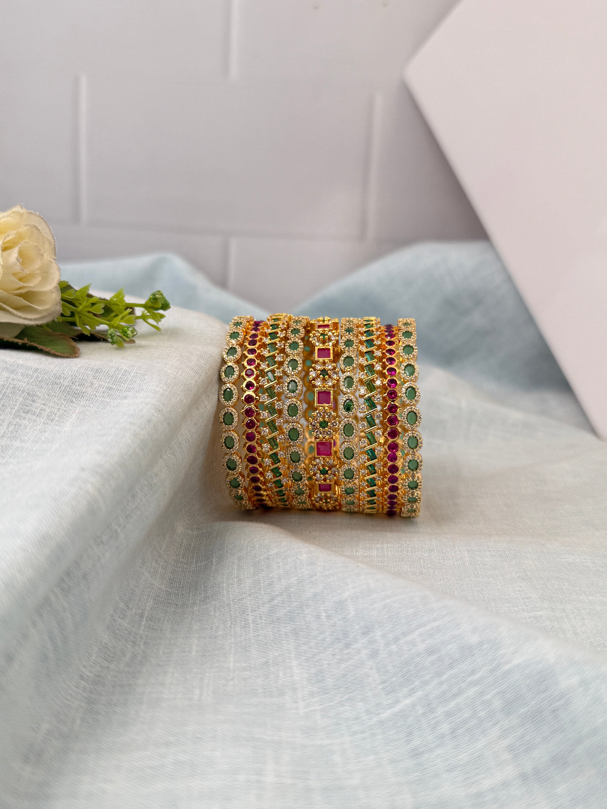 Antique temple style bridal bangles for women by Mahila