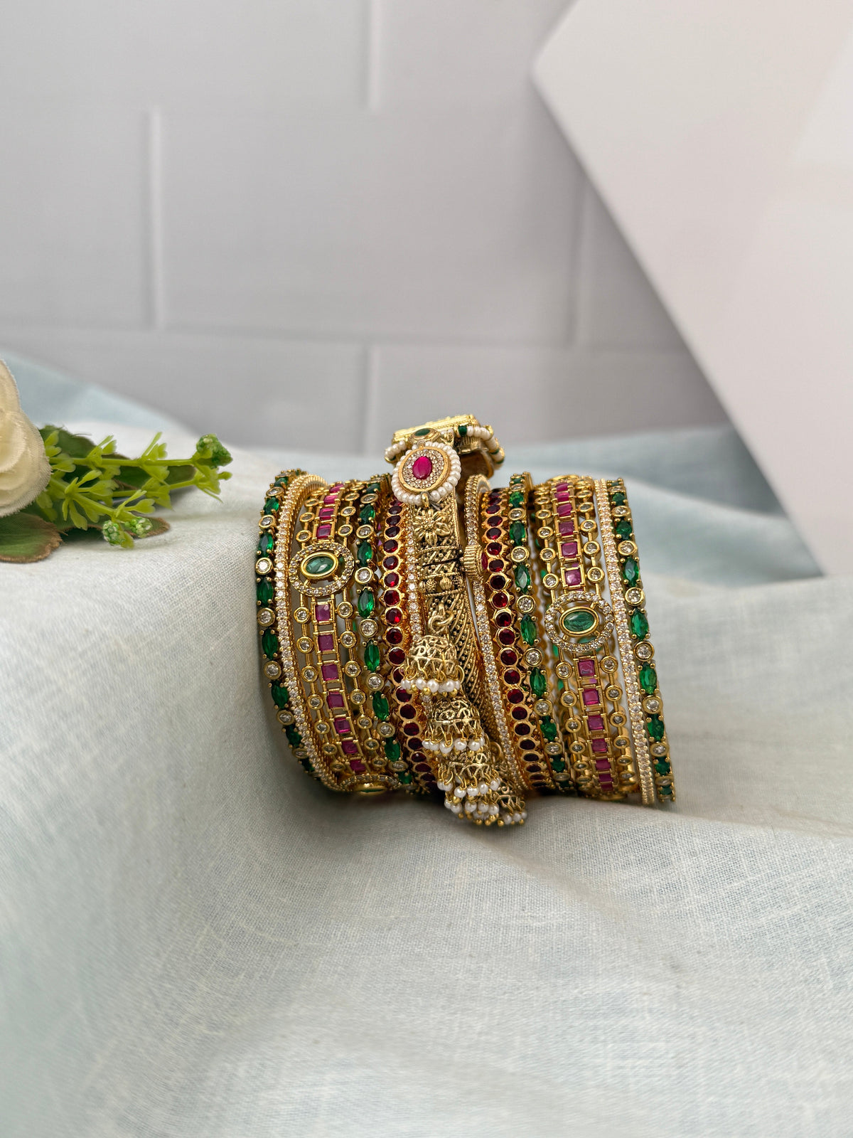 Antique temple style bridal bangles for women by Mahila