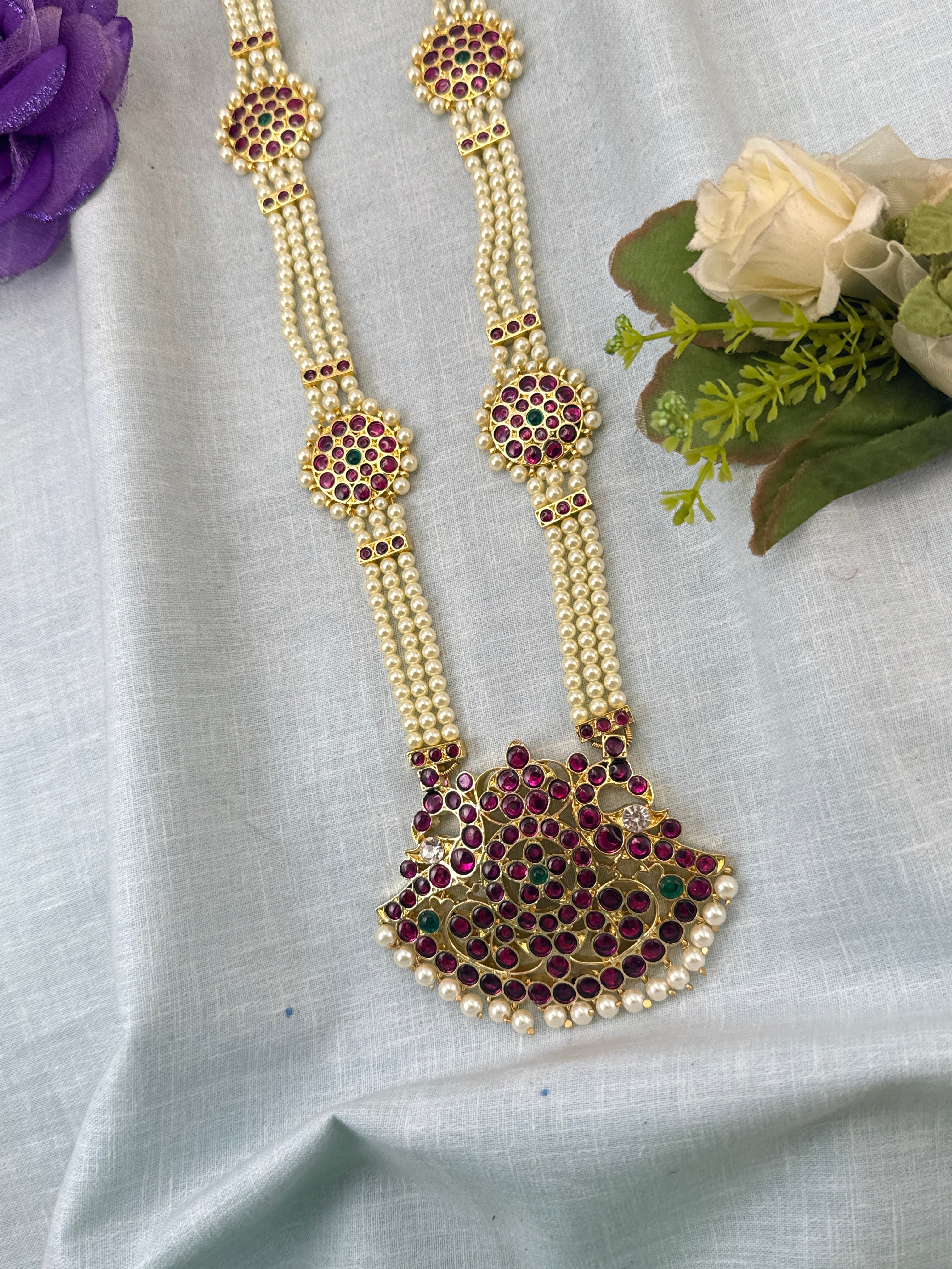 Pure Brass Kemp Temple Long Necklace 050