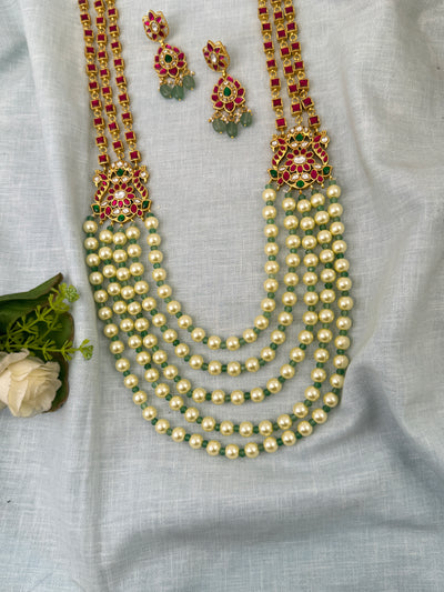 Layered Pearl Necklace Jadau Kundan| N0648