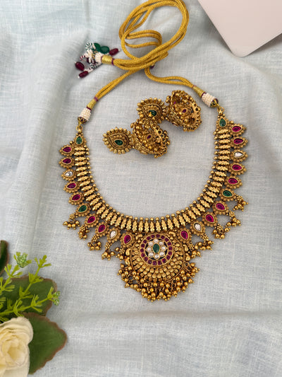 Jadau Kundan Necklace Premium Short Set | N0639