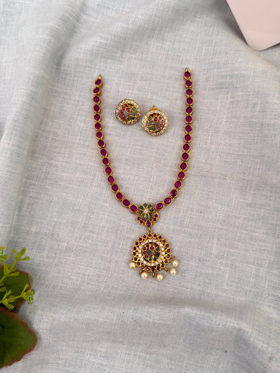 Jadau Kundan Necklace Premium Short Set | N0627
