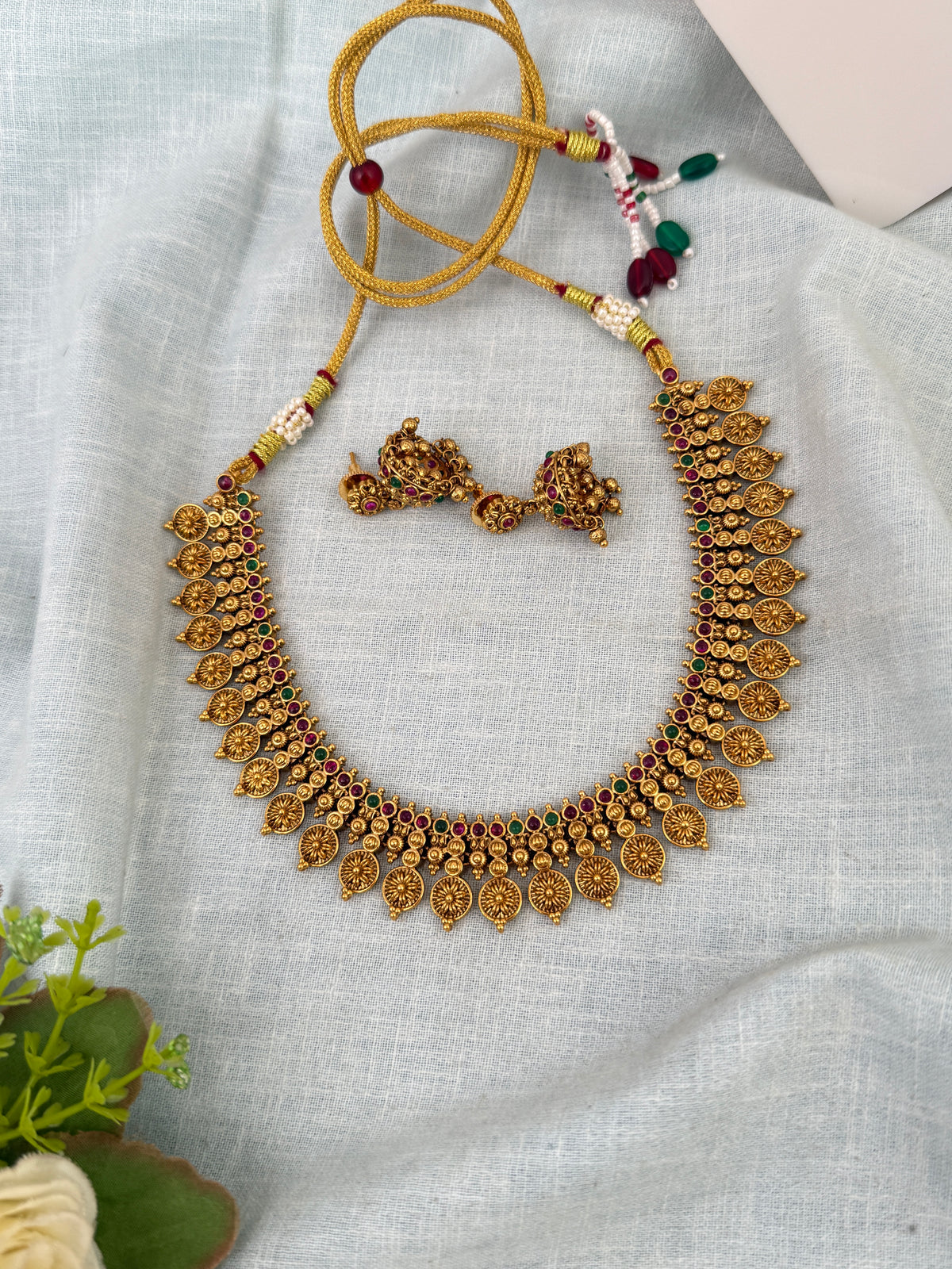 Antique Kassu Necklace Premium Short Set | N0641