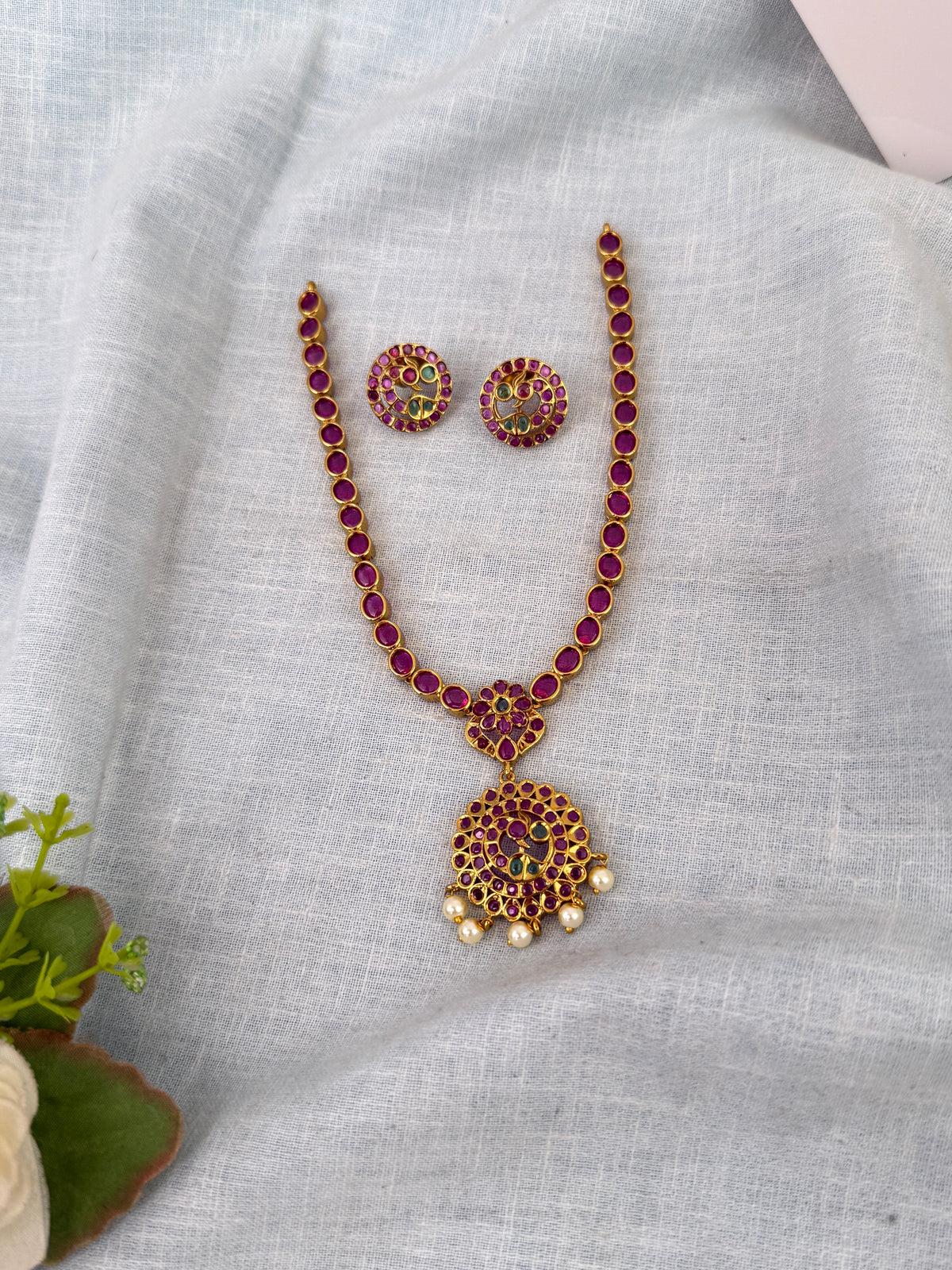 Jadau Kundan Necklace Premium Short Set | N0626