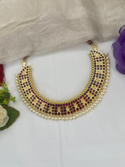 Bharatnatyam jewellery, bharatanatyam necklace sets, dance jewellery, pure kemp jewellery