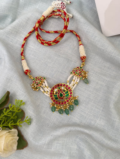 Jadau Kundan Pearl Necklace Short | N0659