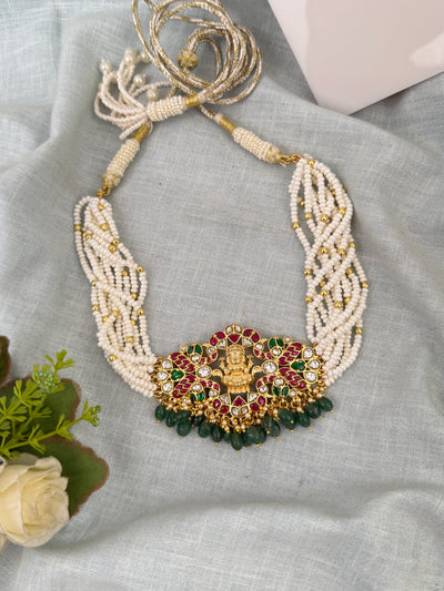 Pearl Necklace lakshmi Pendant Premium | N0658