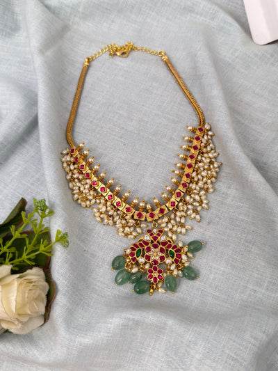 Jadau Kundan Necklace Premium Short | N0663
