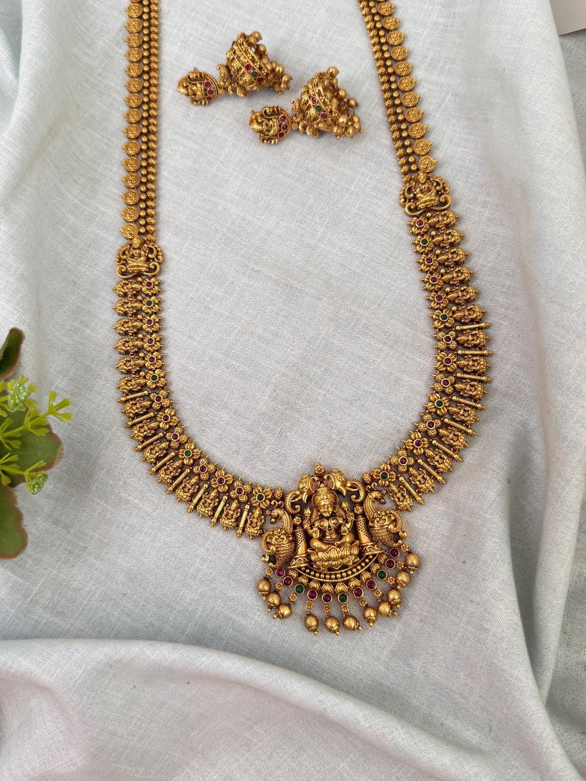 Antique Grand Necklace Lakshmi Pendant Long Set| N0674