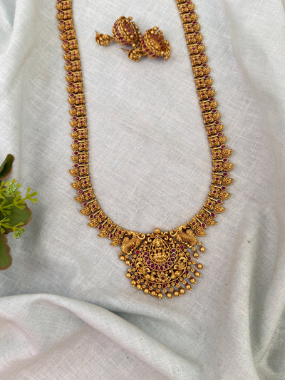 Antique Grand Necklace Lakshmi Pendant Long Set| N0670