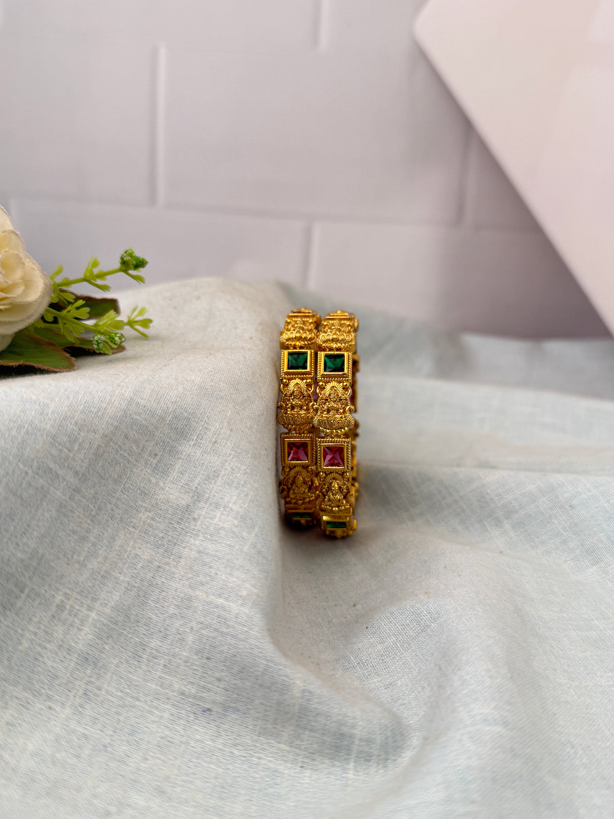Antique temple style bridal bangles for women by Mahila