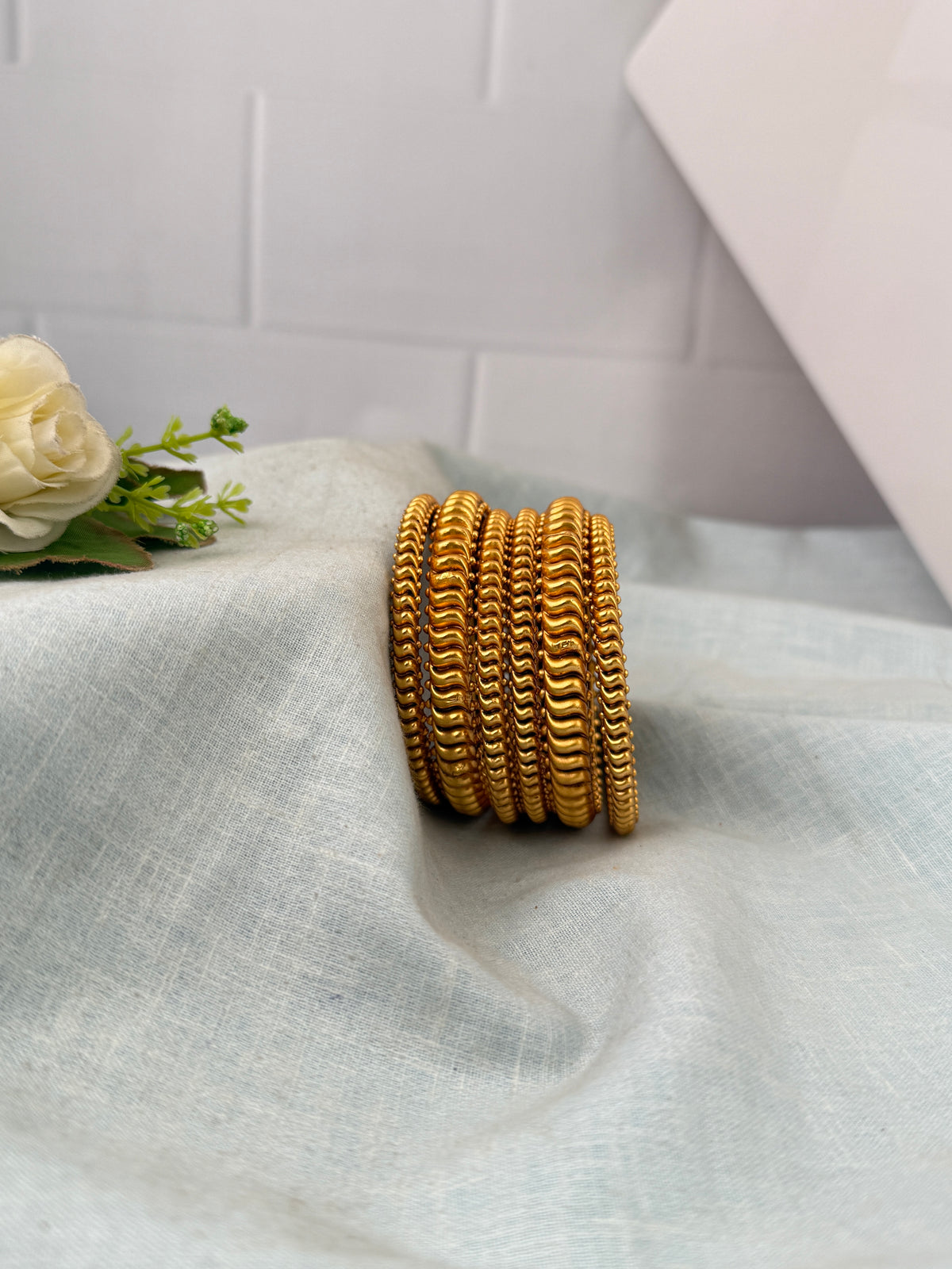 Antique temple style bridal bangles for women by Mahila