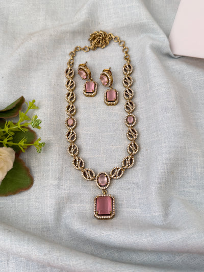 Victorian Stone Necklace Short Designer Set| N0724
