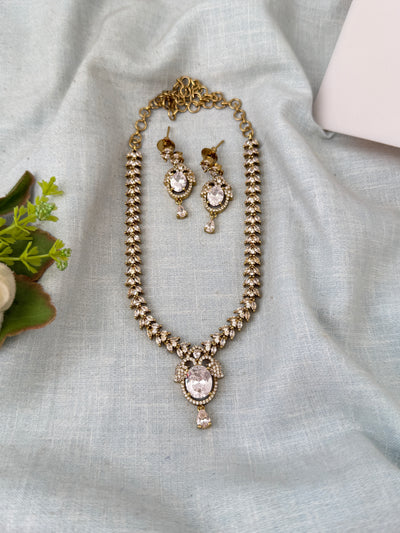 Victorian Stone Necklace Short Designer Set| N0710