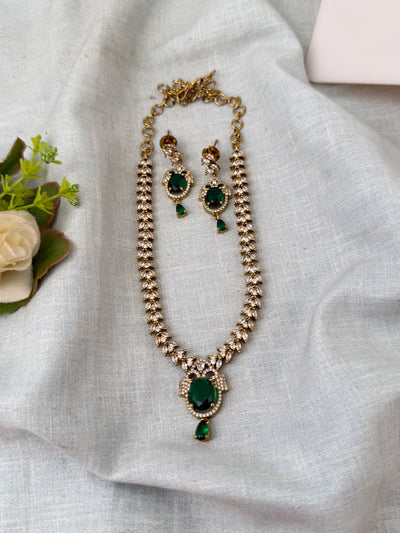 Victorian Stone Necklace Short Designer Set| N0712