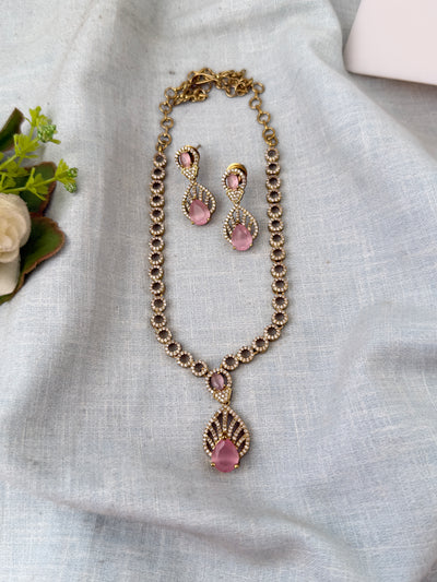 Victorian Stone Necklace Short Designer Set| N0694