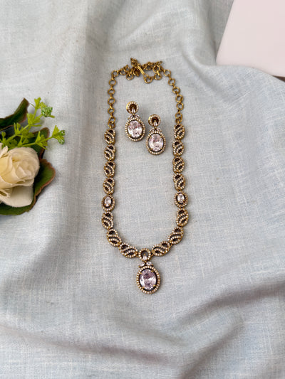 Victorian Stone Necklace Short Designer Set| N0700