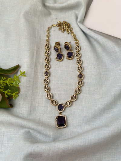 Victorian Stone Necklace Short Designer Set| N0723