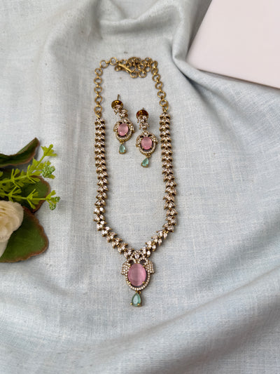 Victorian Stone Necklace Short Designer Set| N0718