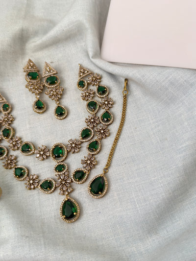 Victorian Stone Layered Necklace Short Set| N0738