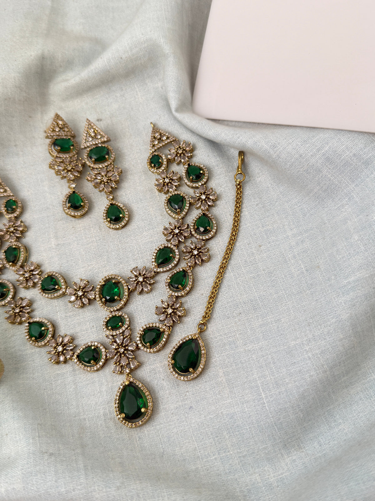Victorian Stone Layered Necklace Short Set| N0738