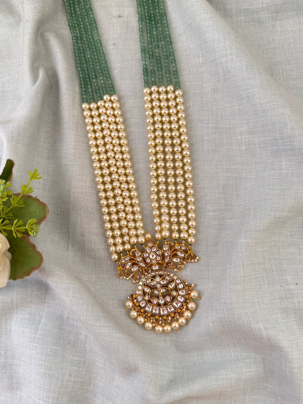 Pearl layered Necklace Jadau Kudan Luxurious| N0797
