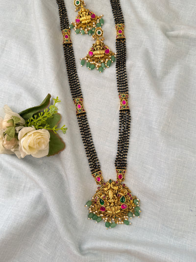 Antique Black Beads Pendant Chain Necklace| N0748