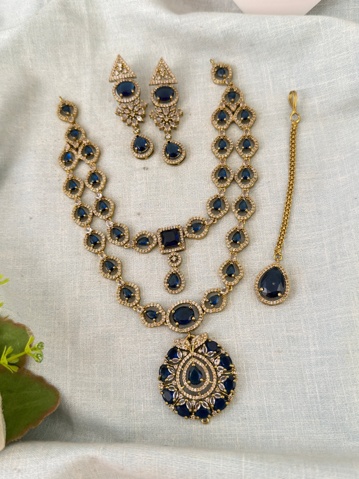Victorian Stone Layered Necklace Short Set| N0746