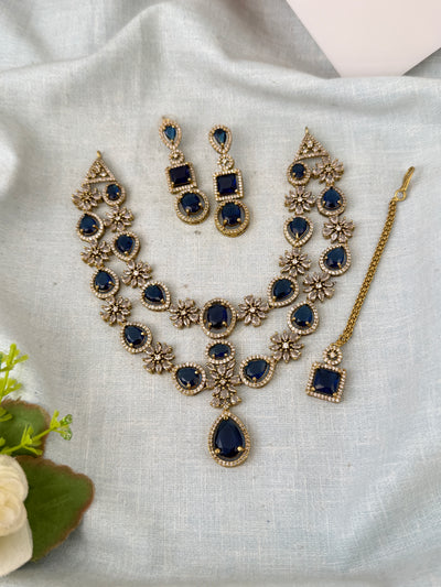Victorian Stone Layered Necklace Short Set| N0739