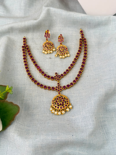 Antique Layered Necklace Short Set Premium| N0757