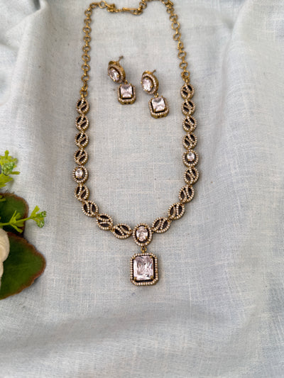 Victorian Stone Necklace Short Set| N0719